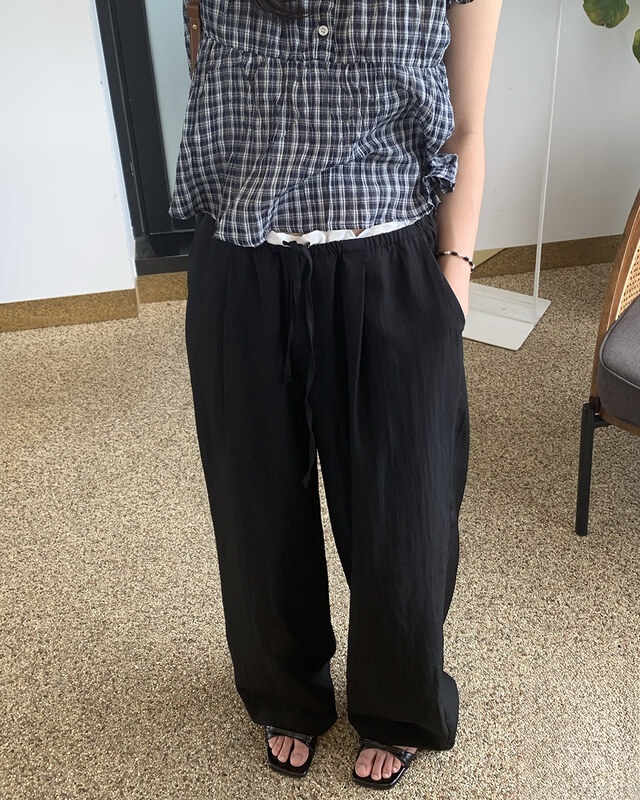 FRILL-T/DADA東大門代購女士新款推薦休閑26春夏休閑褲撞色FRILL-T/DADA休閑褲