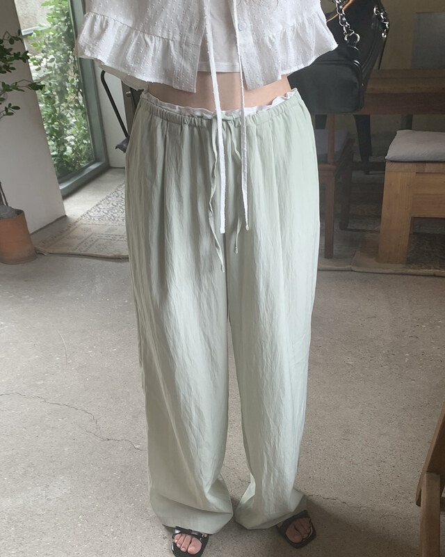 FRILL-T/DADA東大門代購女士新款推薦休閑26春夏休閑褲撞色FRILL-T/DADA休閑褲圖色1