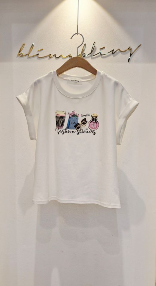 RICO/BLING BLING-S東大門直郵女裝新款休閑人氣時尚T恤RICO/BLING BLING-ST恤圖色2