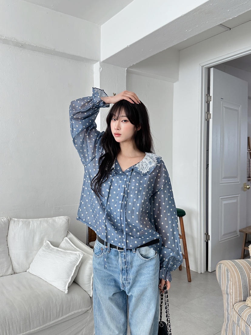 MAISONDEGLORY東大門代購女裝新品休閑時尚人氣襯衫蕾絲衫MAISON DE GLORY襯衫/蕾絲衫