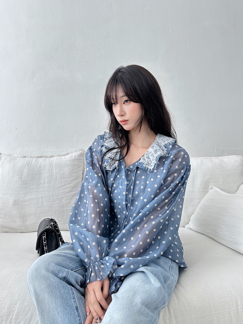 MAISONDEGLORY東大門代購女裝新品休閑時尚人氣襯衫蕾絲衫MAISON DE GLORY襯衫/蕾絲衫