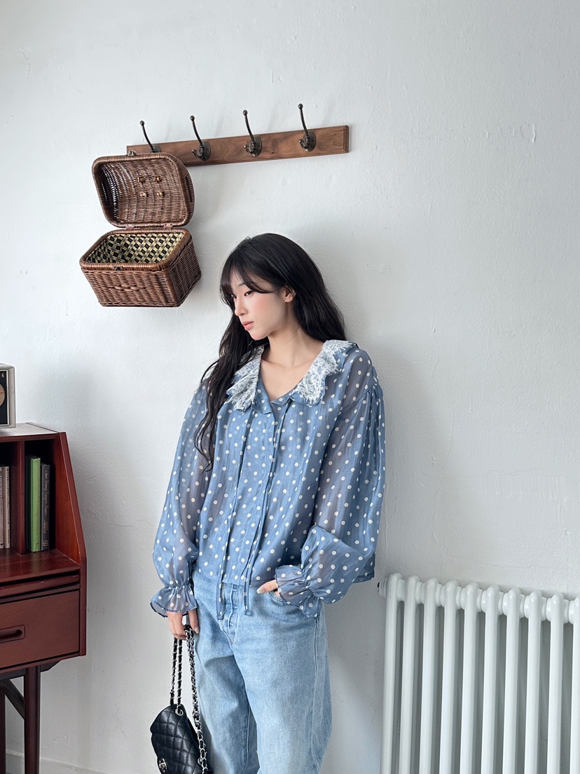 MAISONDEGLORY東大門代購女裝新品休閑時尚人氣襯衫蕾絲衫MAISON DE GLORY襯衫/蕾絲衫