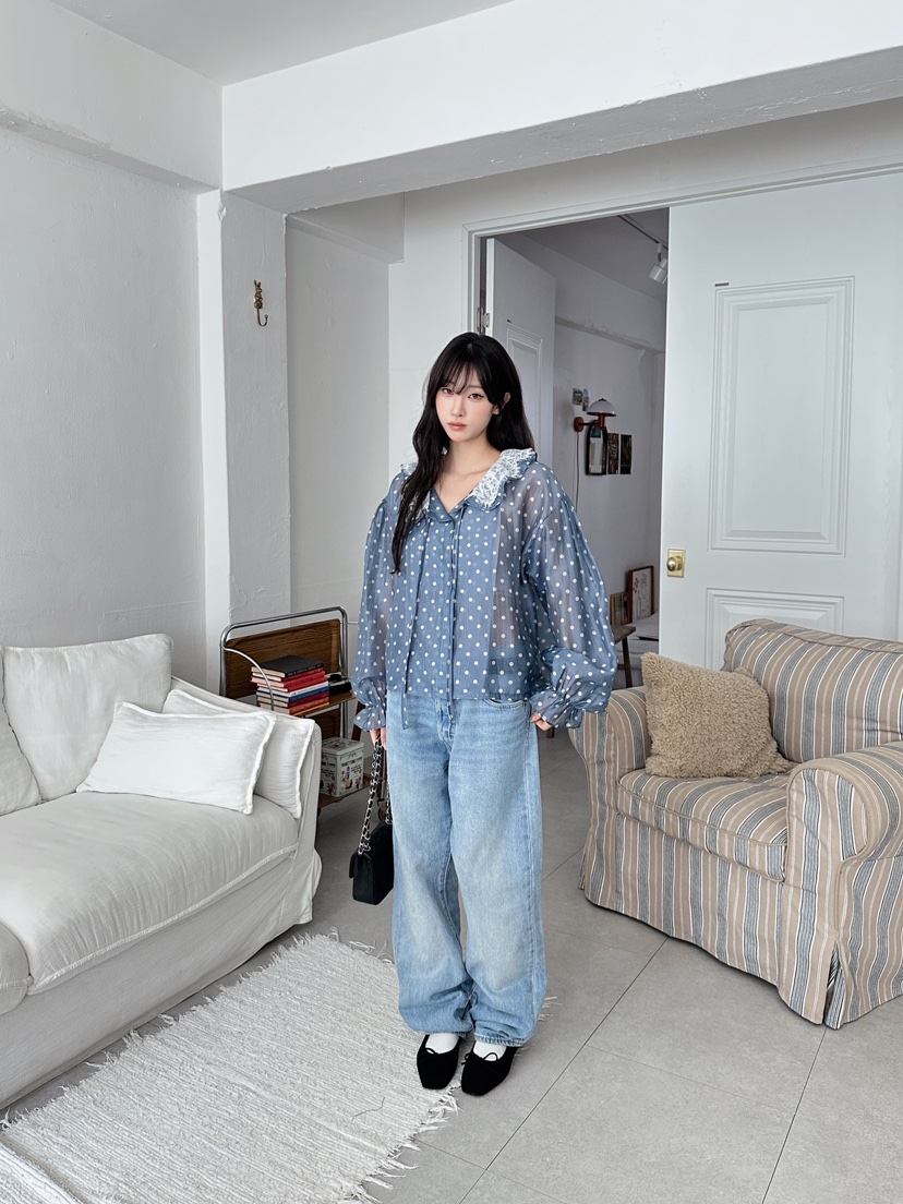 MAISONDEGLORY東大門代購女裝新品休閑時尚人氣襯衫蕾絲衫MAISON DE GLORY襯衫/蕾絲衫