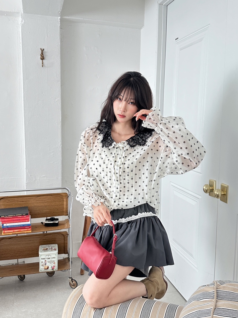 MAISONDEGLORY東大門代購女裝新品休閑時尚人氣襯衫蕾絲衫MAISON DE GLORY襯衫/蕾絲衫