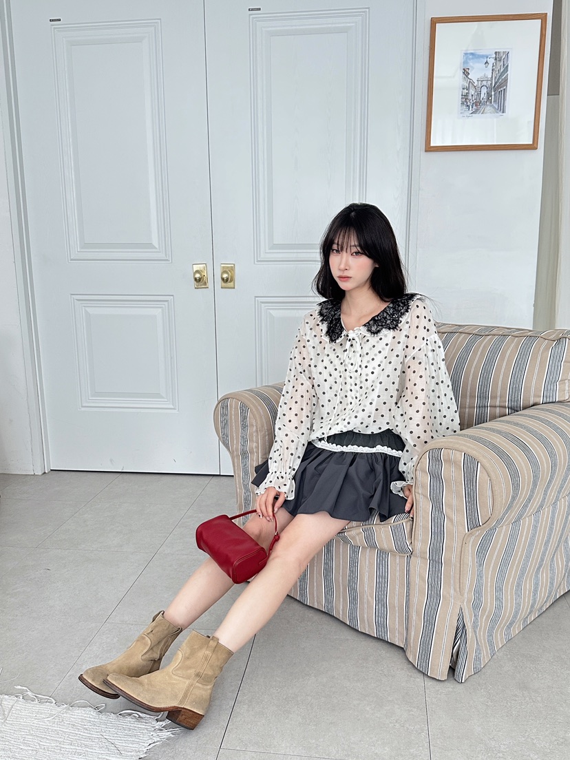 MAISONDEGLORY東大門代購女裝新品休閑時尚人氣襯衫蕾絲衫MAISON DE GLORY襯衫/蕾絲衫