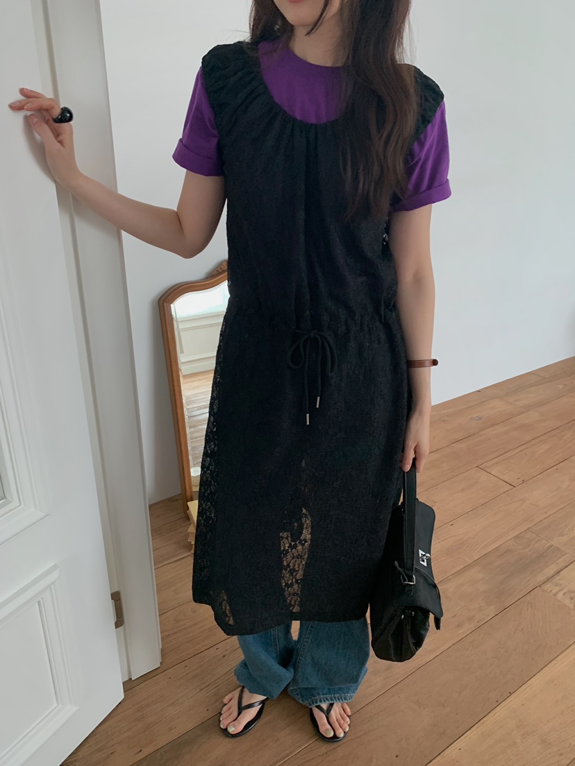 CAMEL-P東大門直郵女裝新款26春夏連衣裙蕾絲褶皺Came_l 家連衣裙