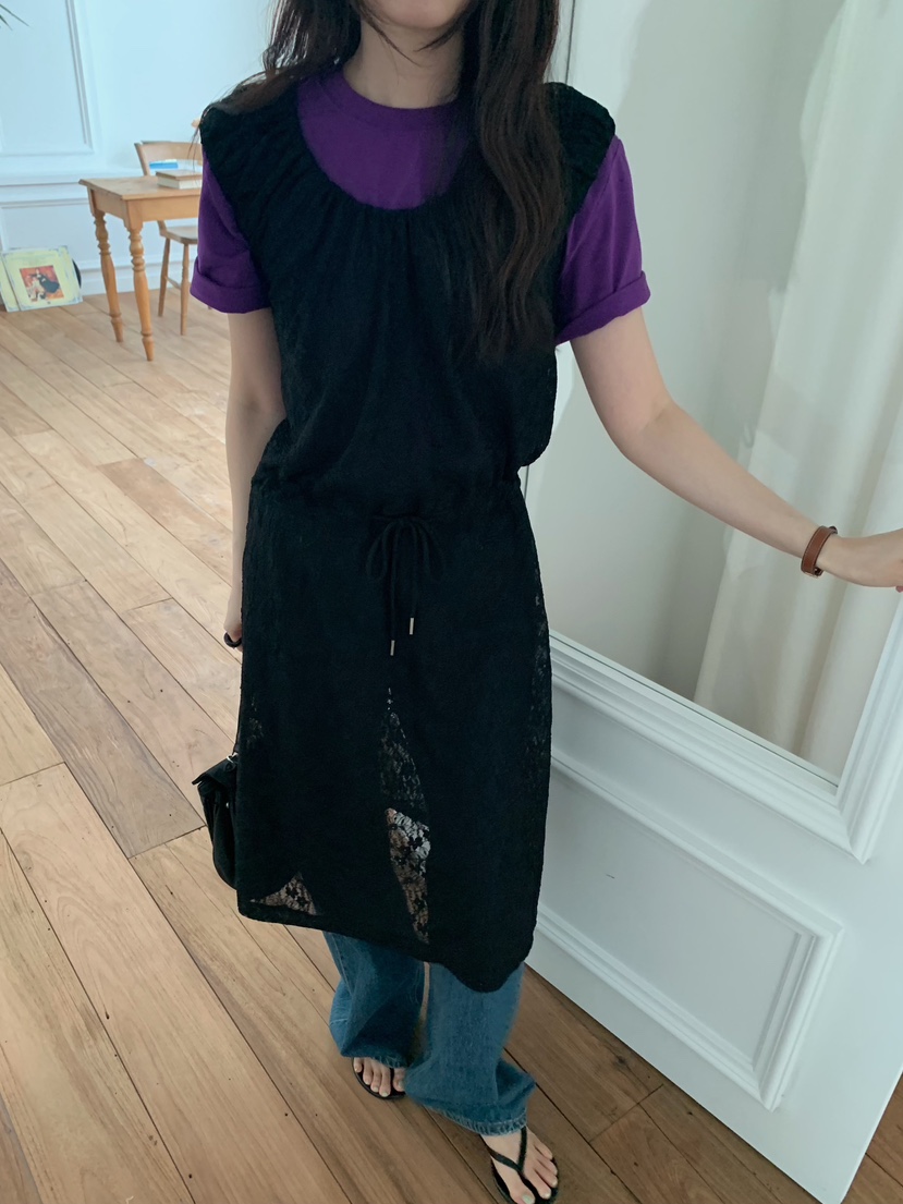 CAMEL-P東大門直郵女裝新款26春夏連衣裙蕾絲褶皺Came_l 家連衣裙