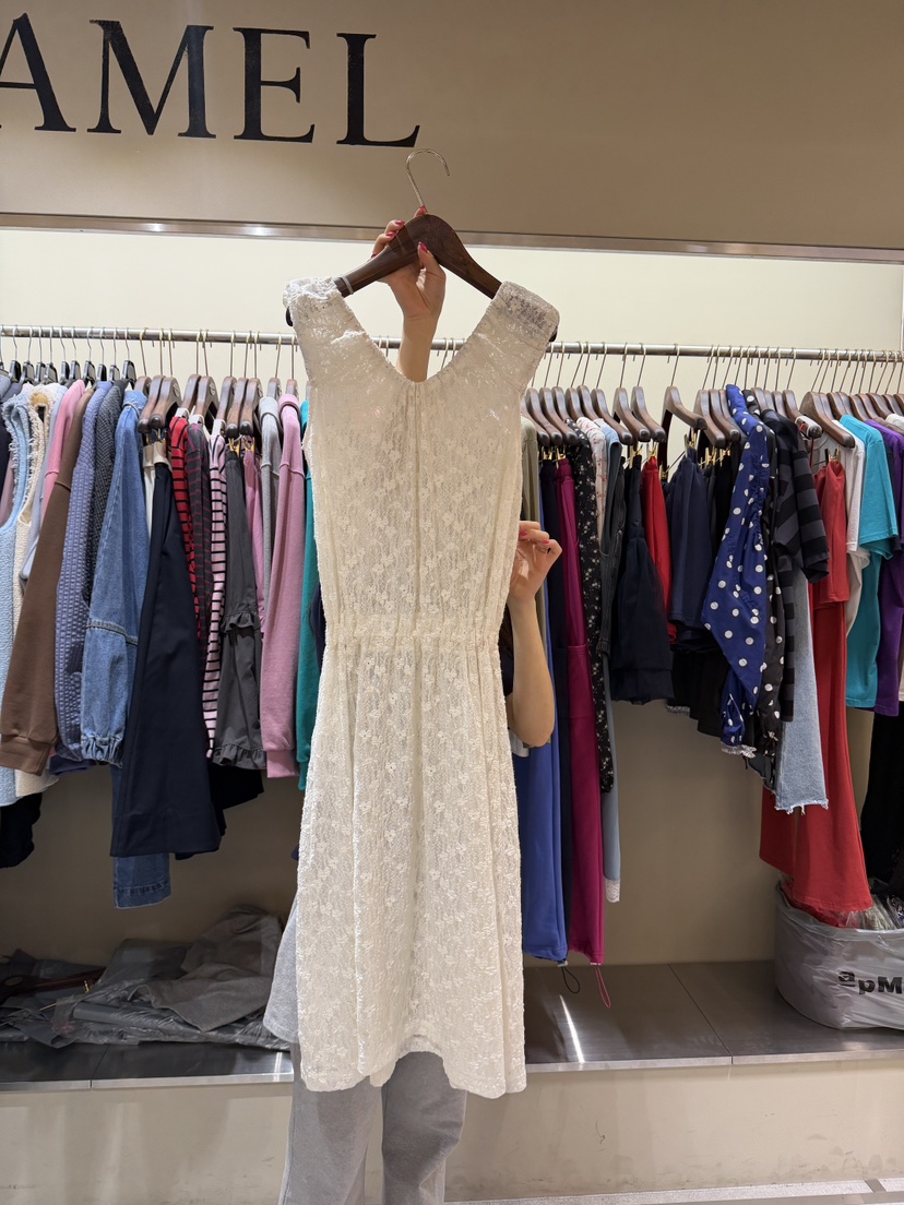 CAMEL-P東大門直郵女裝新款26春夏連衣裙蕾絲褶皺Came_l 家連衣裙