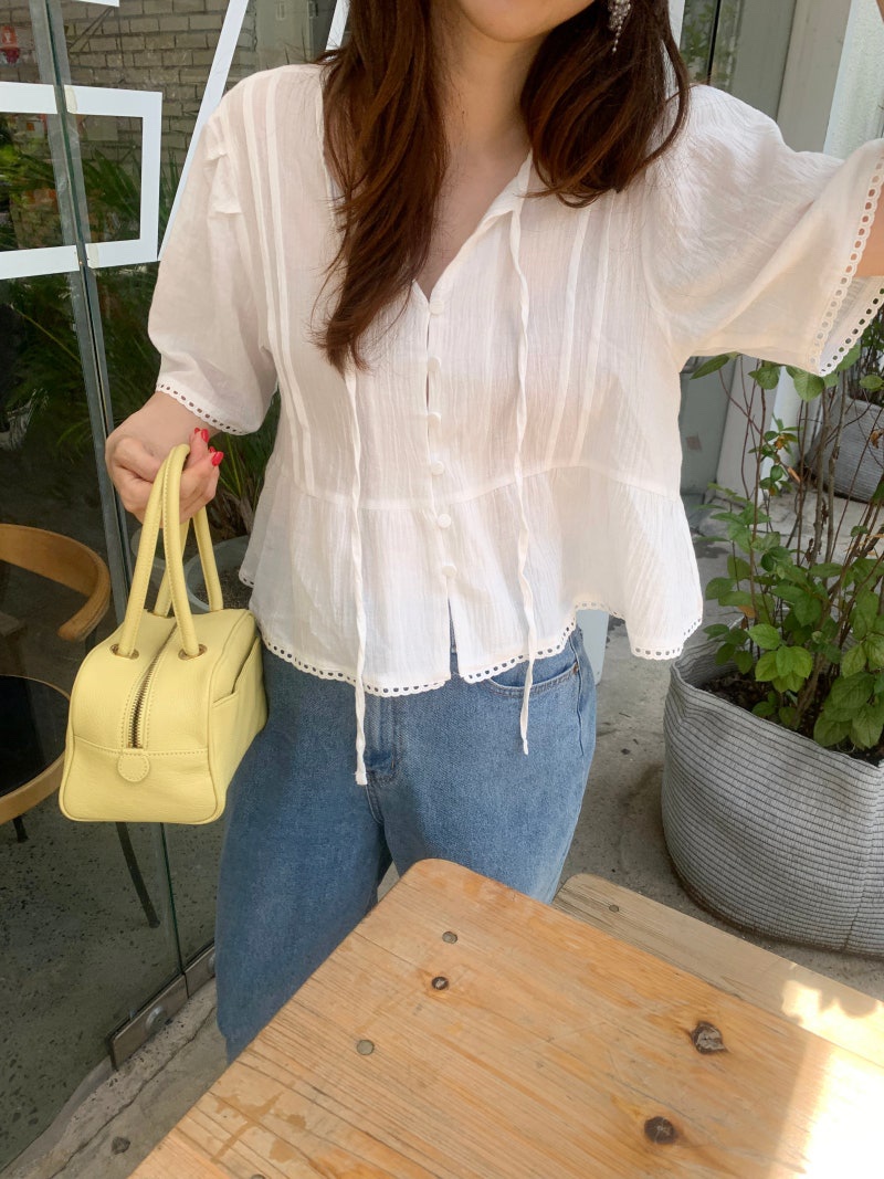 FRILL-T/DADA東大門實拍女士新品休閑推薦職業襯衫蕾絲衫FRILL-T/DADA襯衫/蕾絲衫