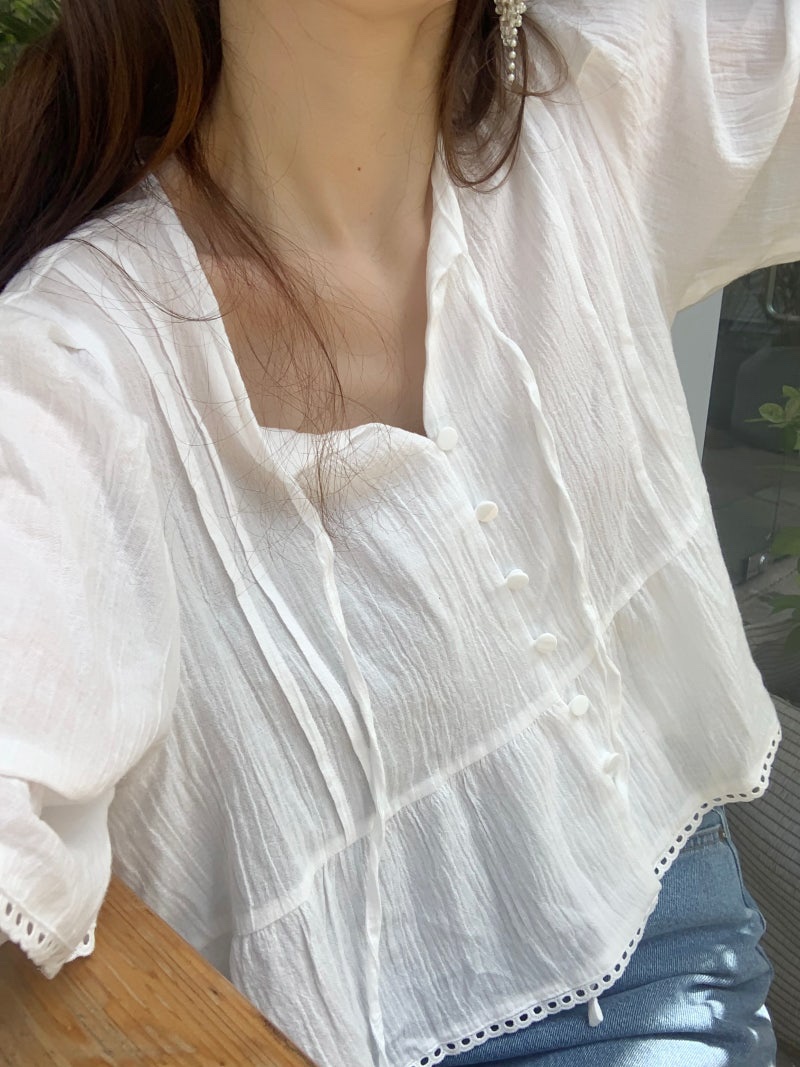 FRILL-T/DADA東大門實拍女士新品休閑推薦職業襯衫蕾絲衫FRILL-T/DADA襯衫/蕾絲衫