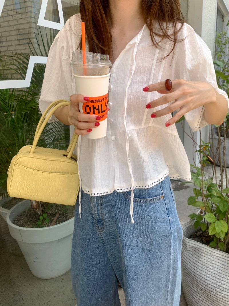 FRILL-T/DADA東大門實拍女士新品休閑推薦職業襯衫蕾絲衫FRILL-T/DADA襯衫/蕾絲衫