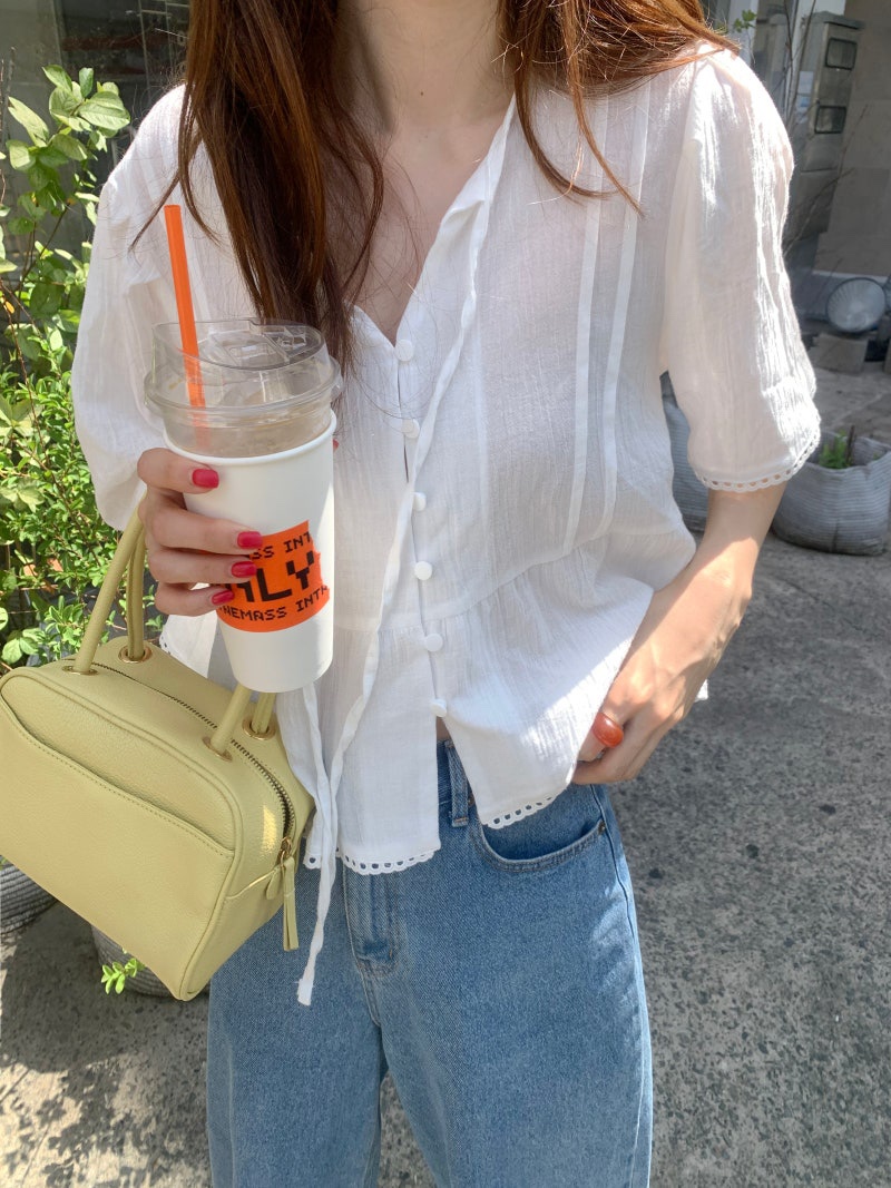 FRILL-T/DADA東大門實拍女士新品休閑推薦職業襯衫蕾絲衫FRILL-T/DADA襯衫/蕾絲衫