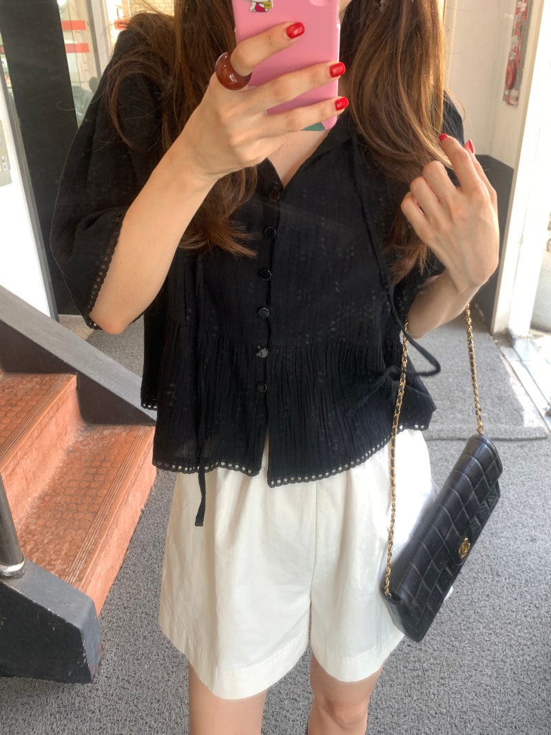 FRILL-T/DADA東大門實拍女士新品休閑推薦職業襯衫蕾絲衫FRILL-T/DADA襯衫/蕾絲衫