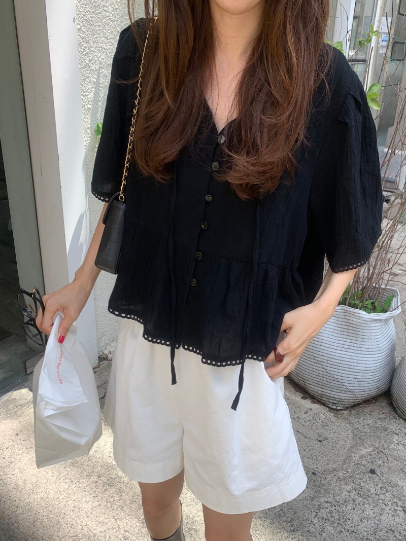 FRILL-T/DADA東大門實拍女士新品休閑推薦職業襯衫蕾絲衫FRILL-T/DADA襯衫/蕾絲衫