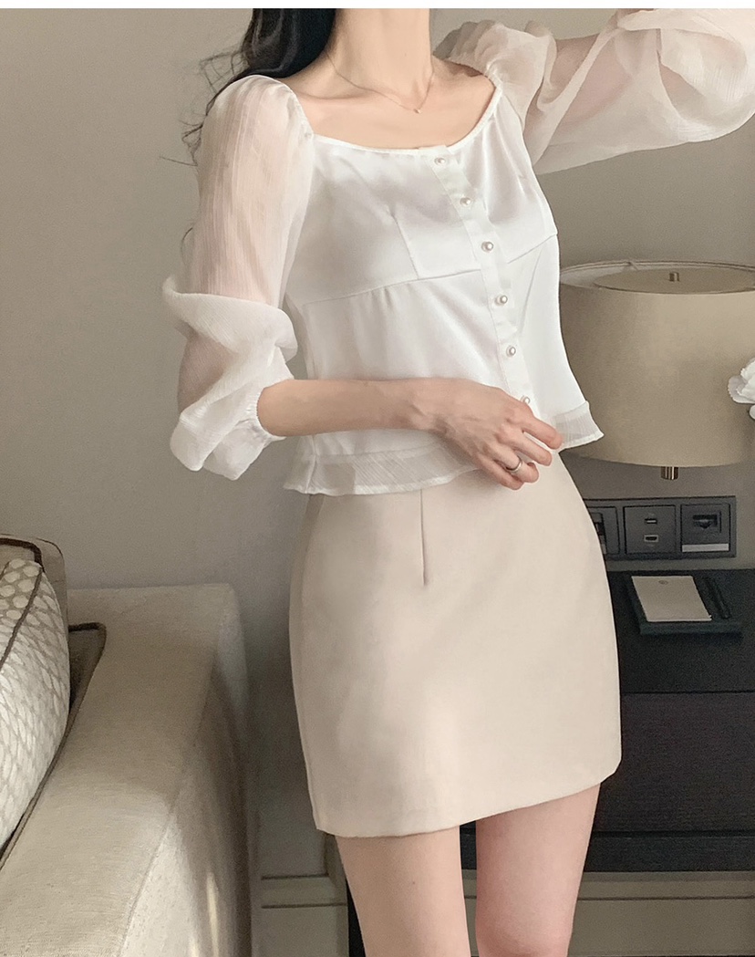 FRILL-T/DADA東大門直郵女裝新品熱賣休閑襯衫蕾絲衫透視FRILL-T/DADA襯衫/蕾絲衫