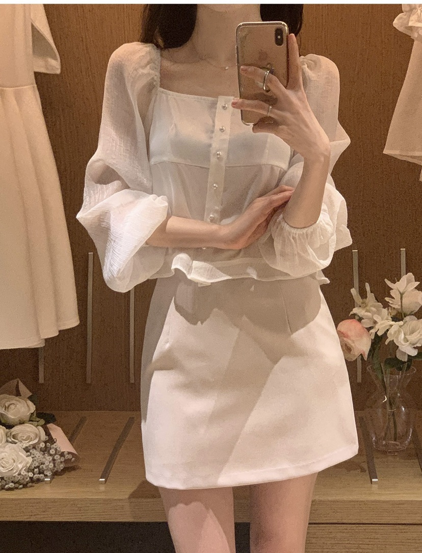 FRILL-T/DADA東大門直郵女裝新品熱賣休閑襯衫蕾絲衫透視FRILL-T/DADA襯衫/蕾絲衫