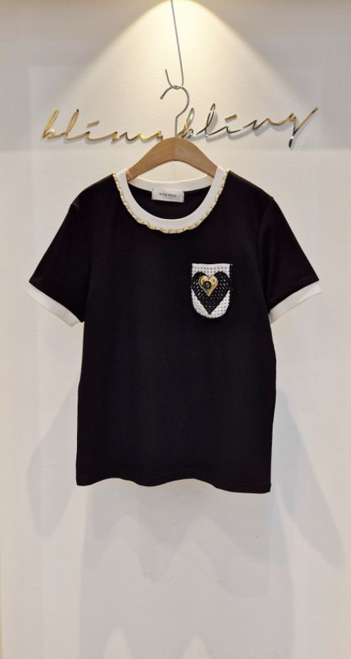 RICO/BLING BLING-S韓國直郵女裝新款休閑熱賣T恤口袋RICO/BLING BLING-ST恤圖色2