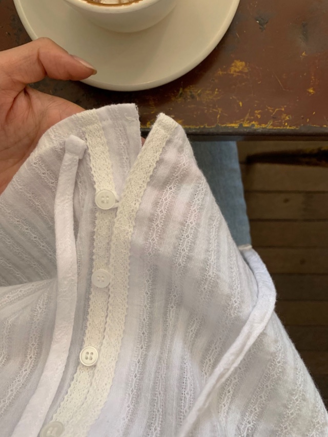 FRILL-T/DADA韓國直郵女士新款休閑時尚真品襯衫蕾絲衫FRILL-T/DADA襯衫/蕾絲衫