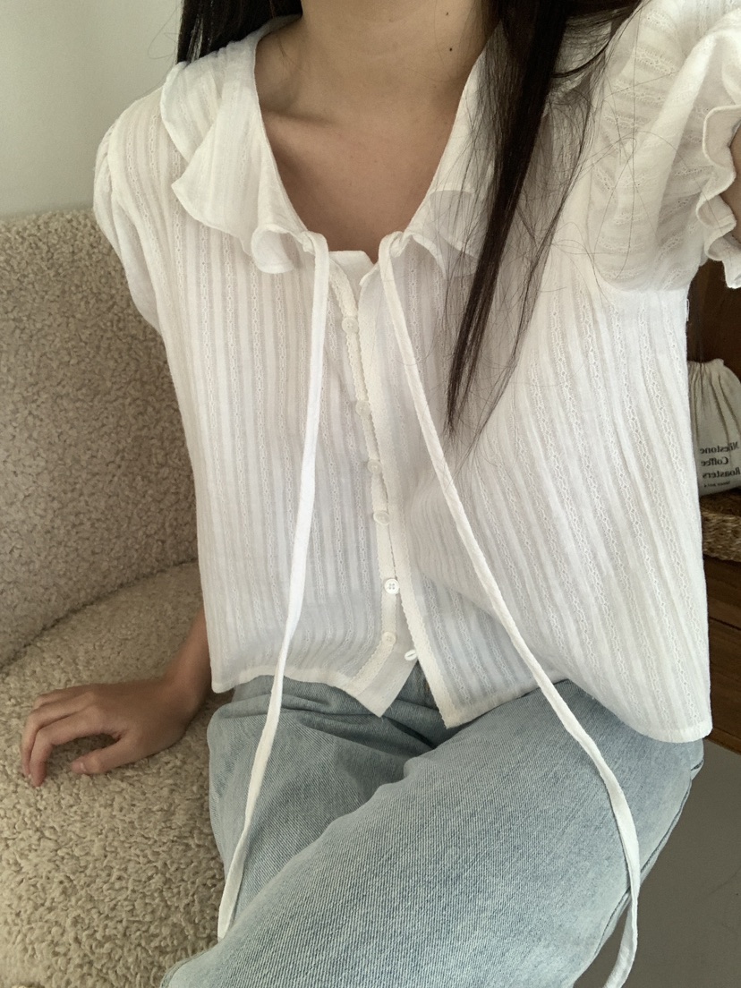 FRILL-T/DADA韓國直郵女士新款休閑時尚真品襯衫蕾絲衫FRILL-T/DADA襯衫/蕾絲衫