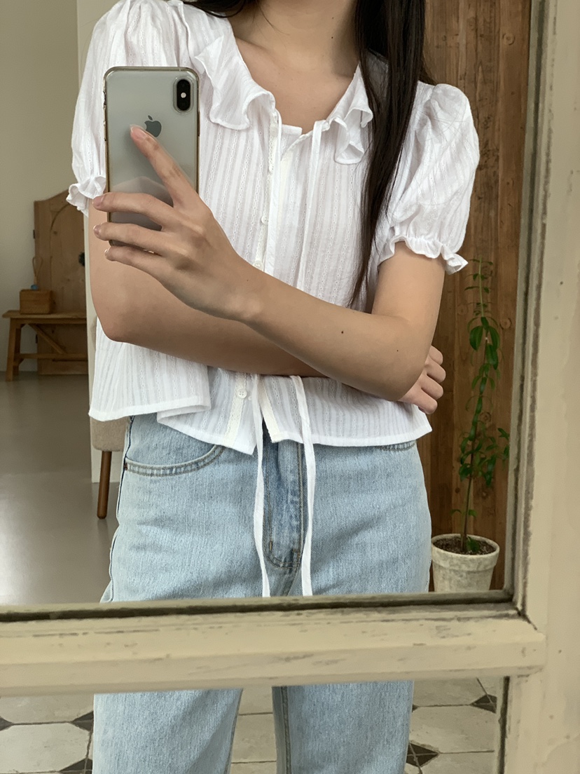 FRILL-T/DADA韓國直郵女士新款休閑時尚真品襯衫蕾絲衫FRILL-T/DADA襯衫/蕾絲衫