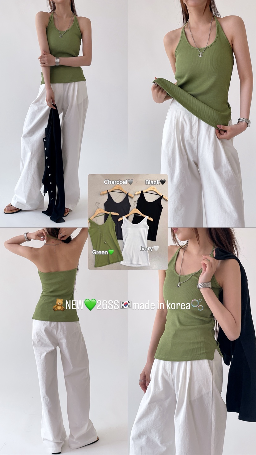 BOUND.A東大門直郵女裝新款26春夏職業時尚吊帶背心羅紋BOUND.A吊帶/背心