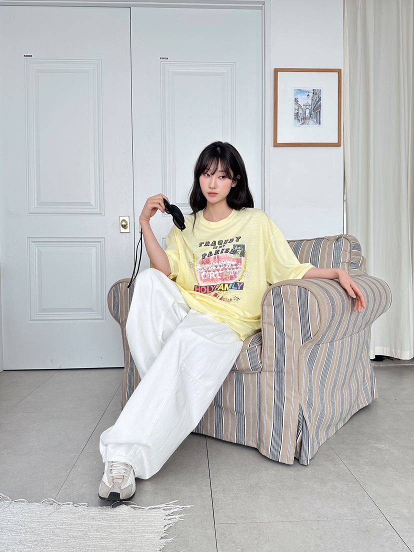 MAISONDEGLORY東大門實拍女裝新款推薦熱賣26春夏真品T恤MAISON DE GLORYT恤