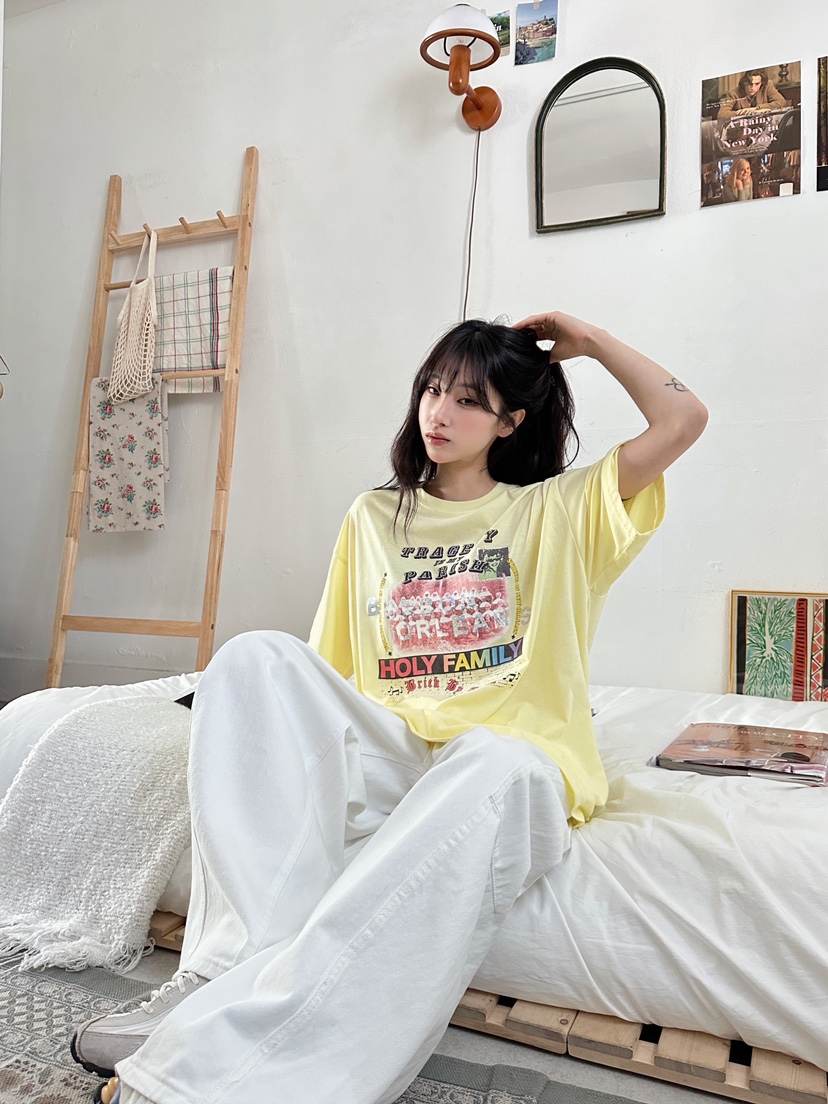 MAISONDEGLORY東大門實拍女裝新款推薦熱賣26春夏真品T恤MAISON DE GLORYT恤