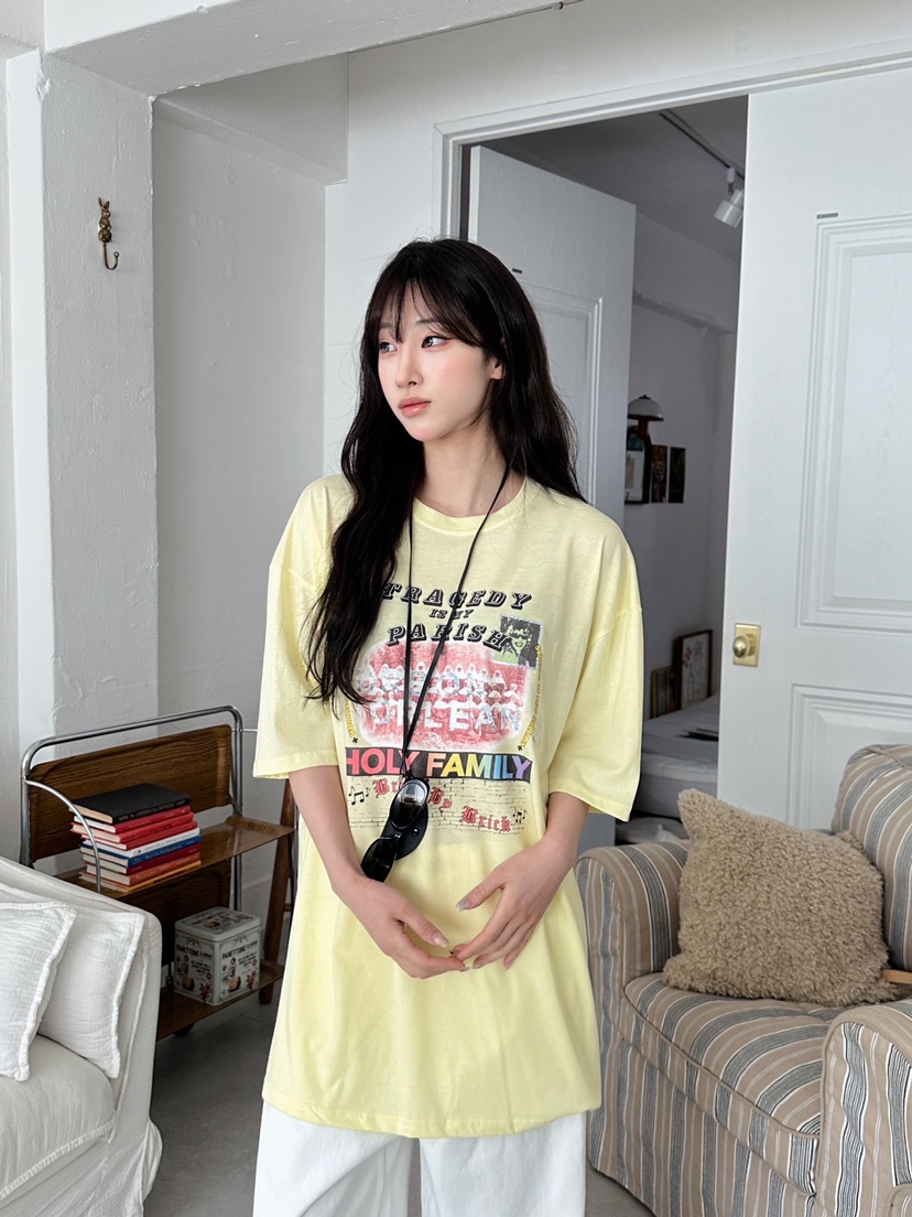 MAISONDEGLORY東大門實拍女裝新款推薦熱賣26春夏真品T恤MAISON DE GLORYT恤圖色2