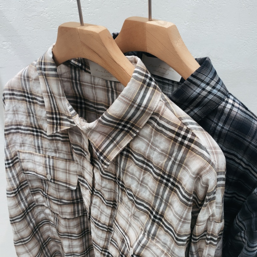 DARLUZ_MI韓國代購女士新款26春夏休閑熱賣襯衫蕾絲衫口袋DARLUZ_MI襯衫/蕾絲衫