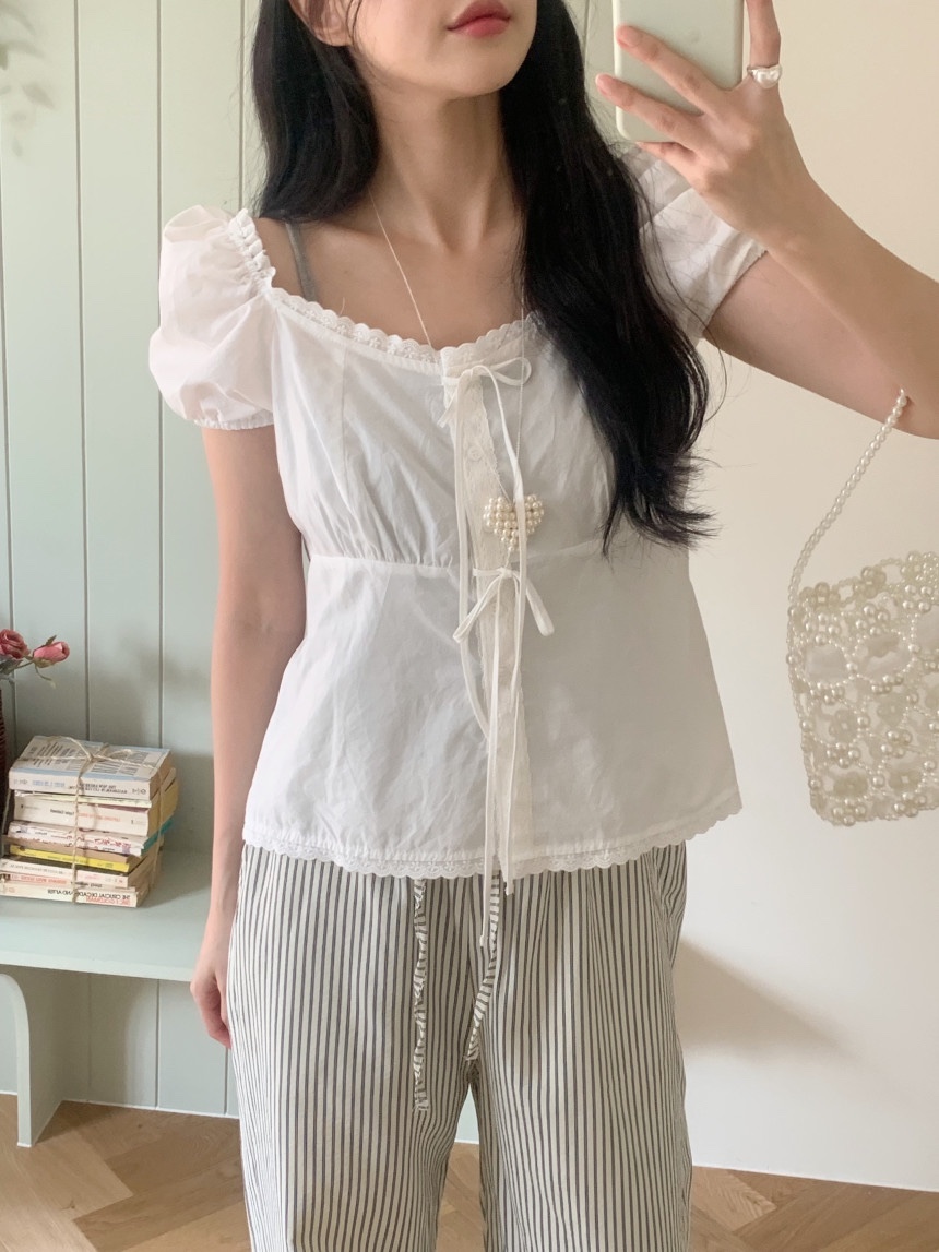 FRILL-T/DADA東大門代購女裝新品26春夏職業襯衫蕾絲衫FRILL-T/DADA襯衫/蕾絲衫