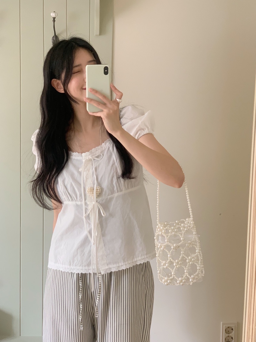 FRILL-T/DADA東大門代購女裝新品26春夏職業襯衫蕾絲衫FRILL-T/DADA襯衫/蕾絲衫