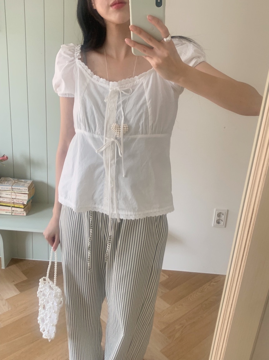 FRILL-T/DADA東大門代購女裝新品26春夏職業襯衫蕾絲衫FRILL-T/DADA襯衫/蕾絲衫