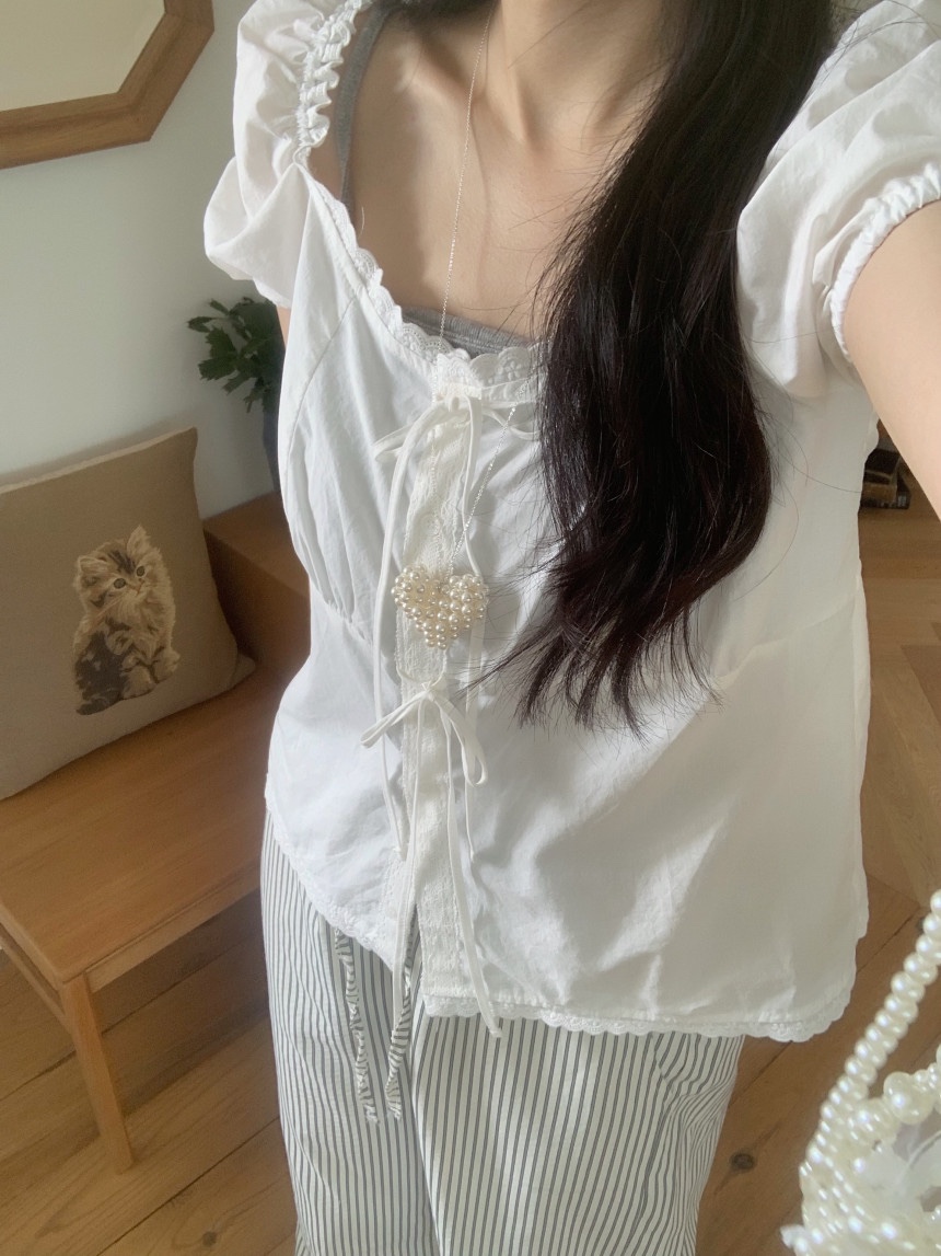 FRILL-T/DADA東大門代購女裝新品26春夏職業襯衫蕾絲衫FRILL-T/DADA襯衫/蕾絲衫