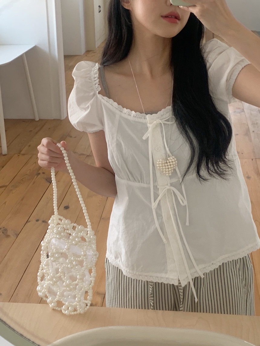 FRILL-T/DADA東大門代購女裝新品26春夏職業襯衫蕾絲衫FRILL-T/DADA襯衫/蕾絲衫