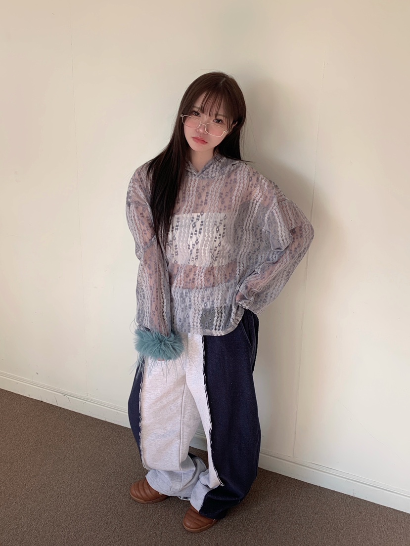 MAISONDEGLORY東大門代購女裝新款人氣真品衛衣連帽衫蕾絲MAISON DE GLORY衛衣