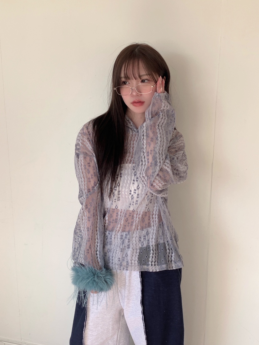 MAISONDEGLORY東大門代購女裝新款人氣真品衛衣連帽衫蕾絲MAISON DE GLORY衛衣