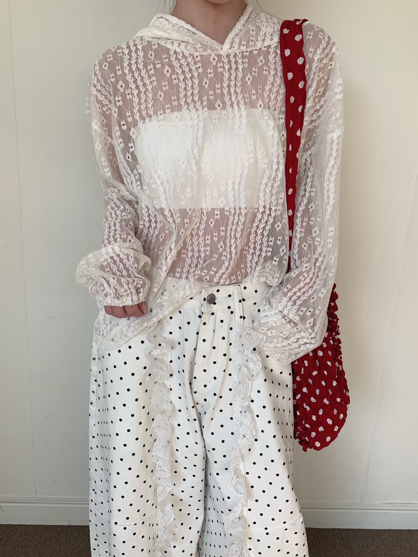 MAISONDEGLORY東大門代購女裝新款人氣真品衛衣連帽衫蕾絲MAISON DE GLORY衛衣圖色1