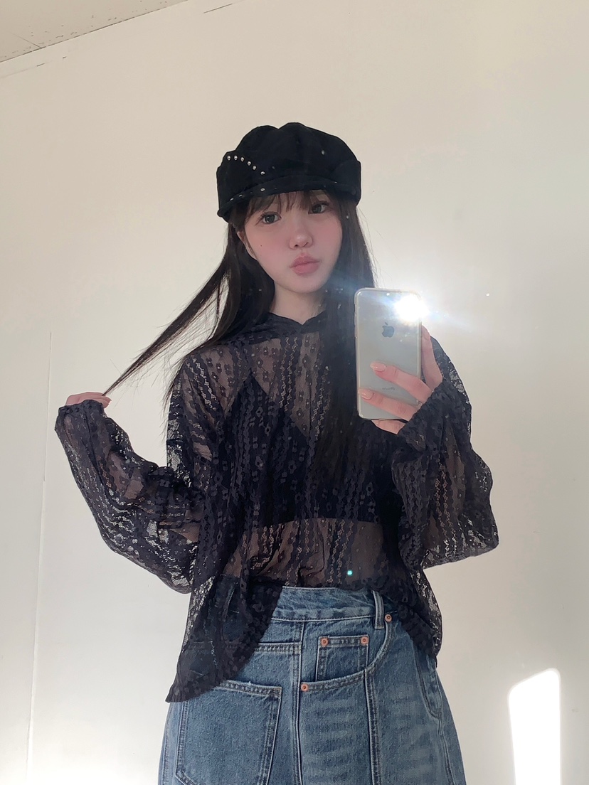 MAISONDEGLORY東大門代購女裝新款人氣真品衛衣連帽衫蕾絲MAISON DE GLORY衛衣圖色3