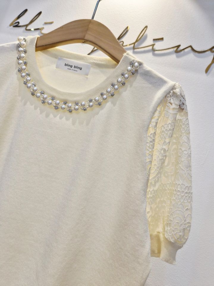 RICO/BLING BLING-S東大門代購女裝新款休閑針織衫蕾絲RICO/BLING BLING-S針織衫