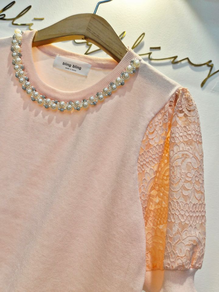 RICO/BLING BLING-S東大門代購女裝新款休閑針織衫蕾絲RICO/BLING BLING-S針織衫