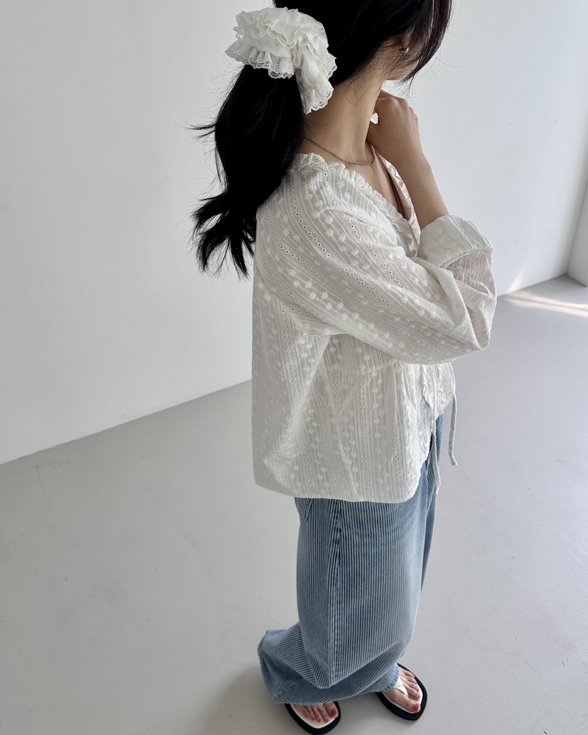 HOWDY/FACT THE NERD韓國直郵女裝新款時尚襯衫蕾絲衫兔子HOWDY/FACT THE NERD襯衫/蕾絲衫