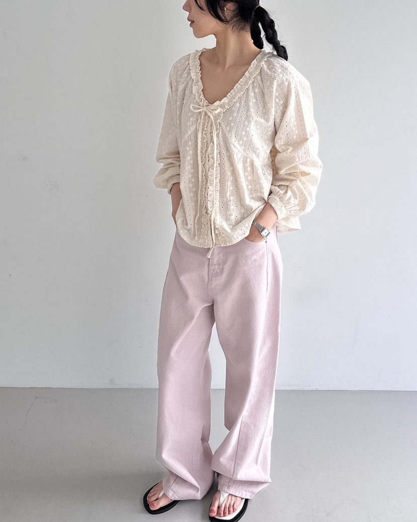 HOWDY/FACT THE NERD韓國直郵女裝新款時尚襯衫蕾絲衫兔子HOWDY/FACT THE NERD襯衫/蕾絲衫