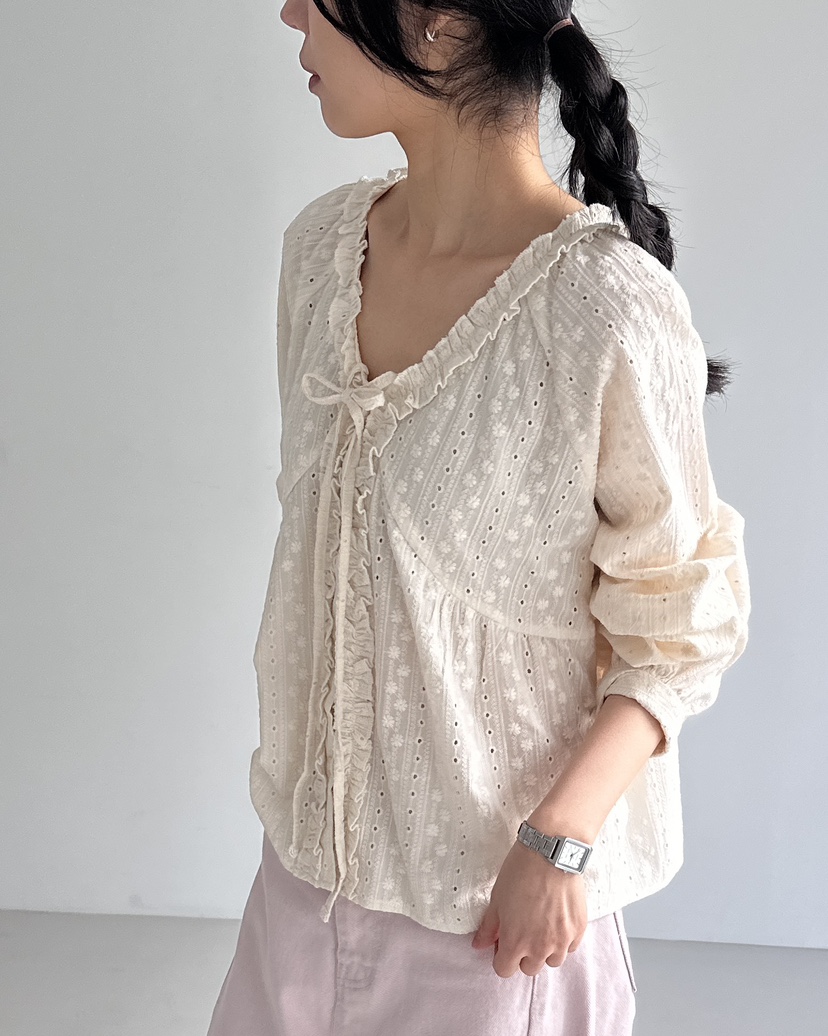 HOWDY/FACT THE NERD韓國直郵女裝新款時尚襯衫蕾絲衫兔子HOWDY/FACT THE NERD襯衫/蕾絲衫