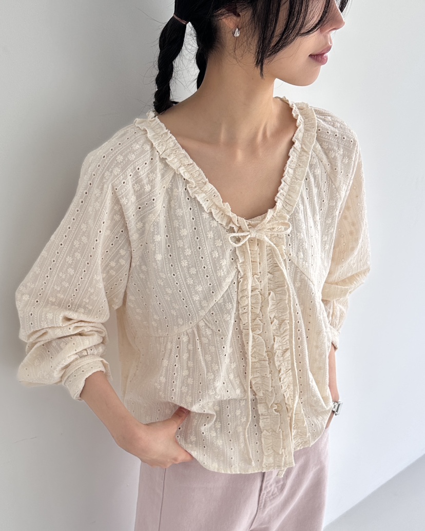 HOWDY/FACT THE NERD韓國直郵女裝新款時尚襯衫蕾絲衫兔子HOWDY/FACT THE NERD襯衫/蕾絲衫圖色2