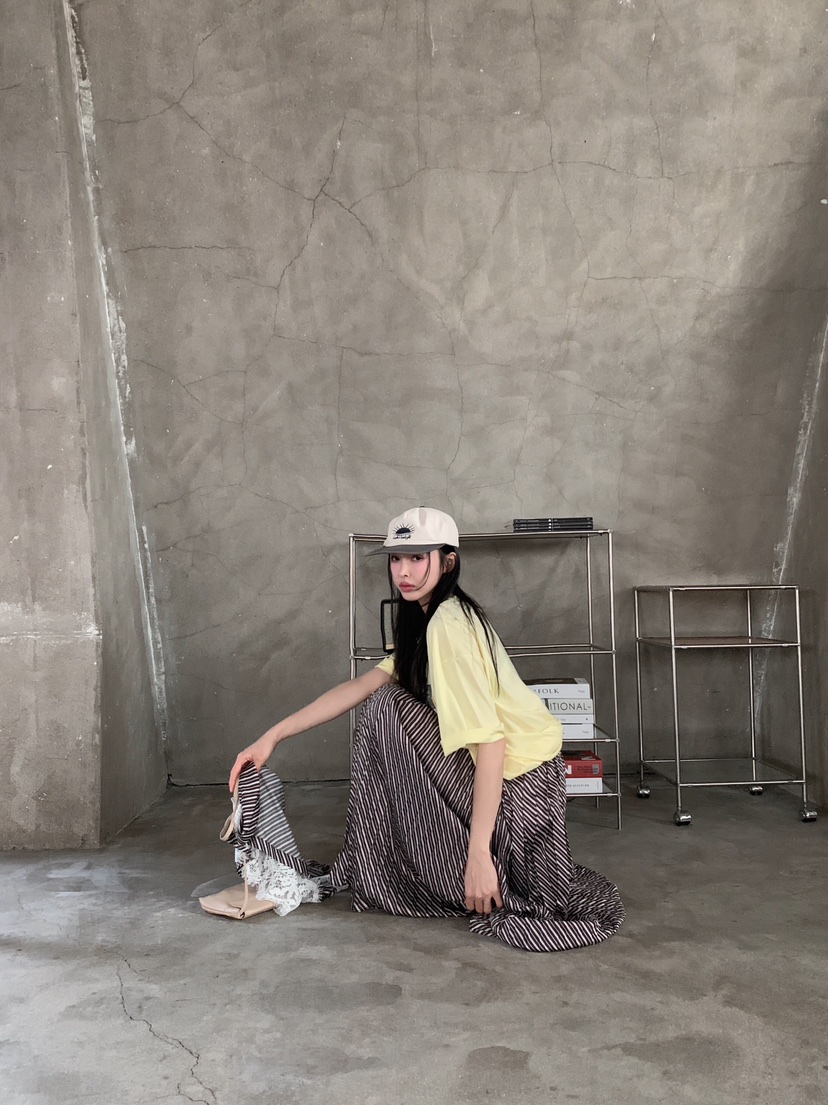 MAISONDEGLORY東大門直郵女士新款26春夏推薦長裙裹身裙褶裙MAISON DE GLORY長裙