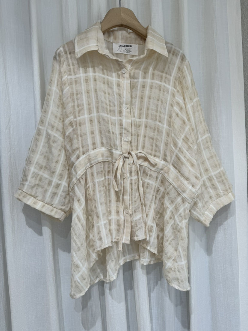 COKKIRI東大門直郵女士新款休閑26春夏人氣襯衫蕾絲衫格子COKKIRI襯衫/蕾絲衫圖色2