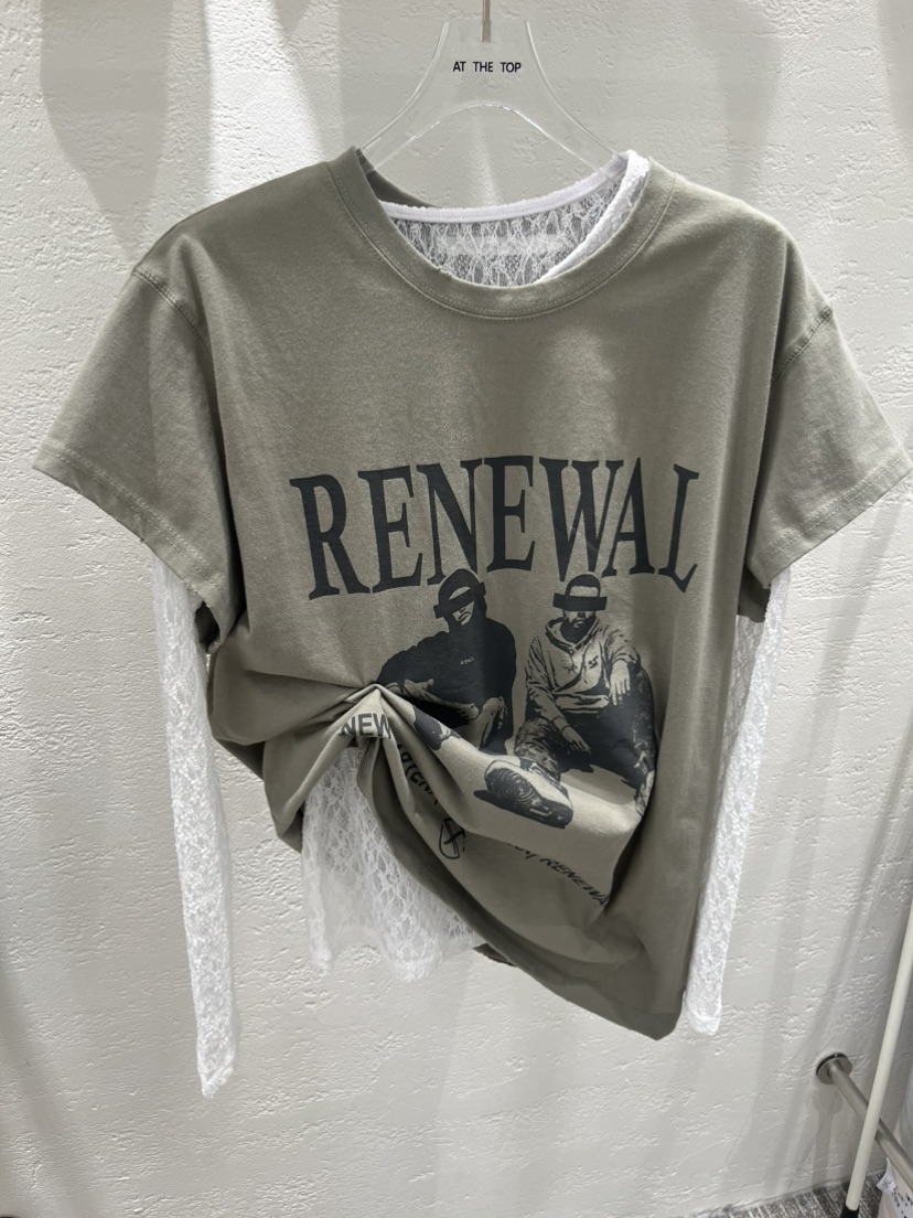 AT THE TOP韓國代購女裝新款真品26春夏人氣長袖T恤蕾絲AT THE TOP長袖T恤