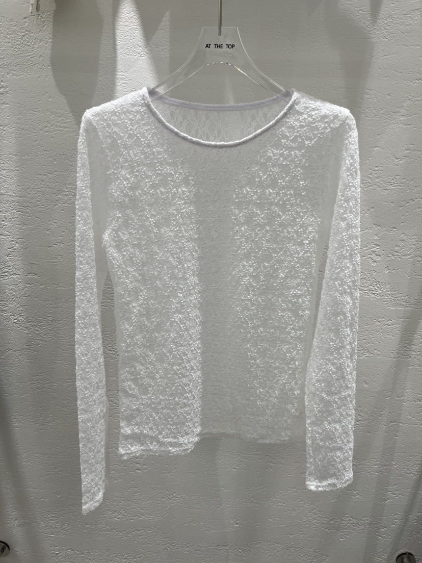 AT THE TOP韓國代購女裝新款真品26春夏人氣長袖T恤蕾絲AT THE TOP長袖T恤圖色1