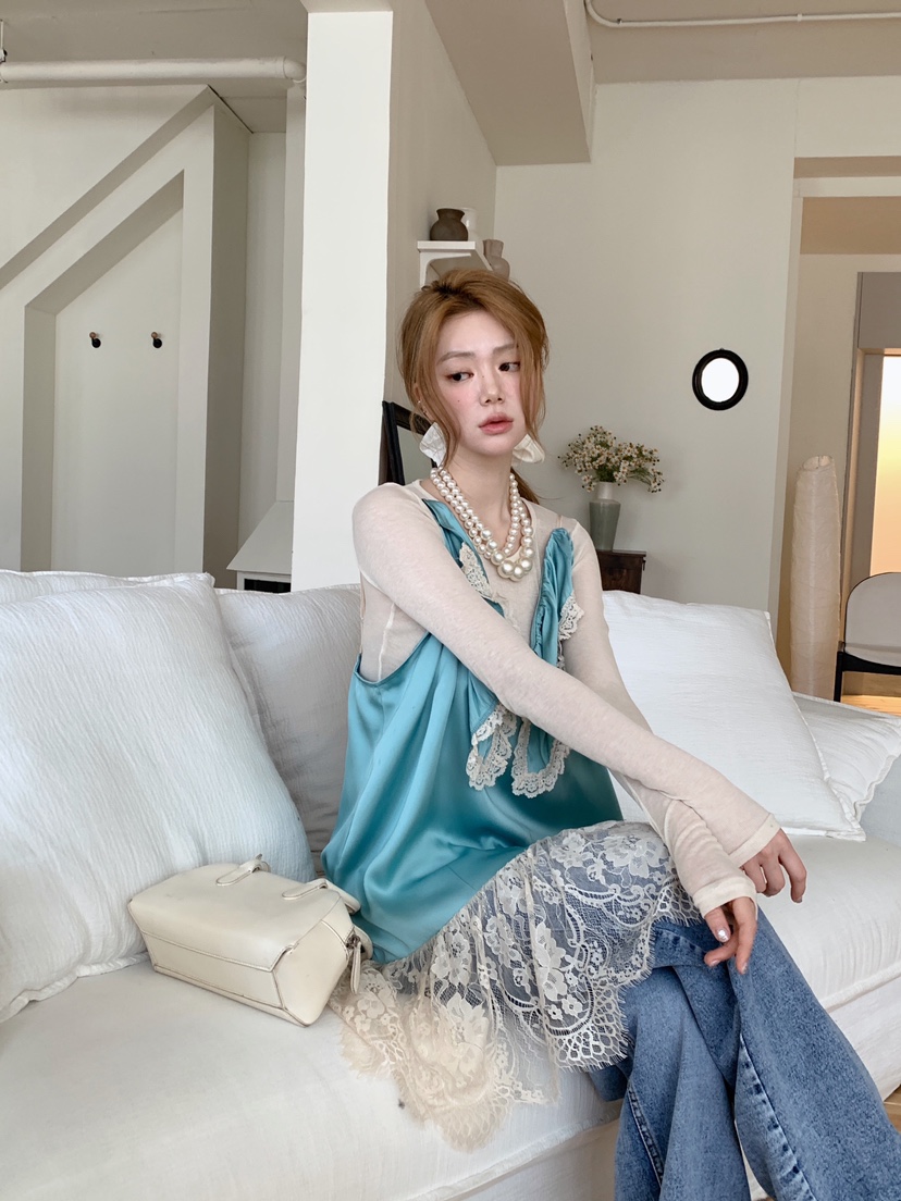 MAISONDEGLORY韓國直郵女裝新款26春夏熱賣連衣裙蕾絲緞面MAISON DE GLORY連衣裙