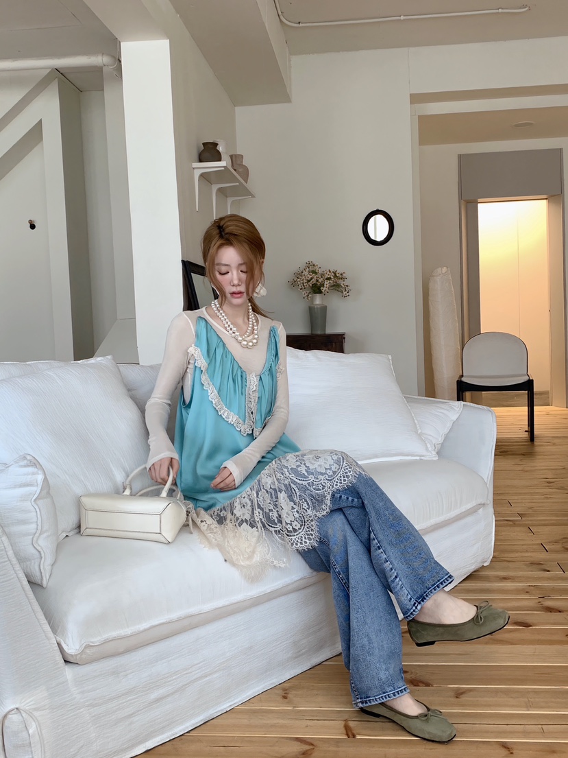 MAISONDEGLORY韓國直郵女裝新款26春夏熱賣連衣裙蕾絲緞面MAISON DE GLORY連衣裙